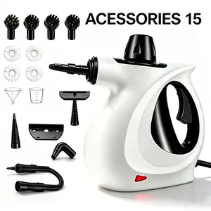 Handheld Pressurized Steam Cleaner with 15 pcs Accessories, Steamer for Cleaning, Steam Cleaner for Home Use, Steamer for Cleaning Car, Furniture, Floor, Upholstery, Grout and Tile, Deep Gray