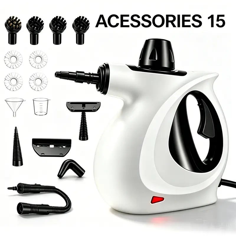 DauHor Handheld Pressurized Steam Cleaner with 15 pcs Accessories, Steamer for Cleaning, Steam Cleaner for Home Use, Steamer for Cleaning Car, Furniture, Floor, Upholstery, Grout and Tile, Deep Gray