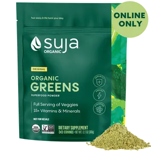 Suja Organic Greens Superfood Powder (30srv) - 40+ Functional Ingredients, Greens, 15+ Vitamins & Minerals, Probiotics, Adaptogens