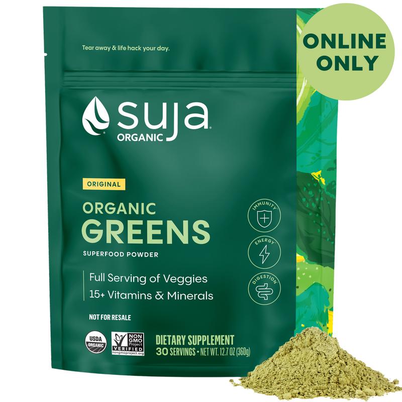 Suja Organic Greens Superfood Powder (30srv) - 40+ Functional Ingredients, Greens, 15+ Vitamins & Minerals, Probiotics, Adaptogens