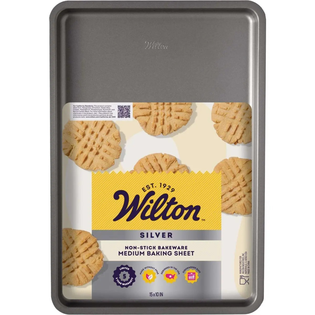 Wilton Enterprises 6089610 Nonstick Steel Bakeware, 15x10 in. Medium Gray Baking Sheet