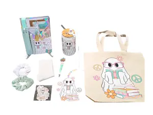 Blind Date with a Book Limited Edition Box Bundle- Paperback or Hardcover Book, Book/Tablet Holder, Bookish Pen,Socks, Hair Accessories,Oversided Bookmark, 16oz glass can, natural canvas tote and other bookish goodies Gift Set