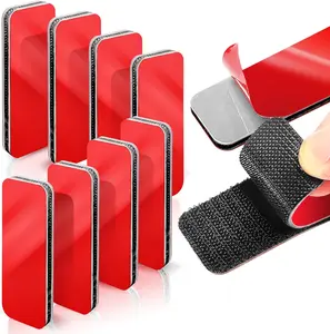 10 sets of strong adhesive Velcro - 1.2 inches x 3.2 inches highly adhesive fixing strips, heat-resistant and waterproof, with strong adhesion, suitable for installation on various materials such as indoor/ outdoor walls, glass, tiles, metal. spring locks