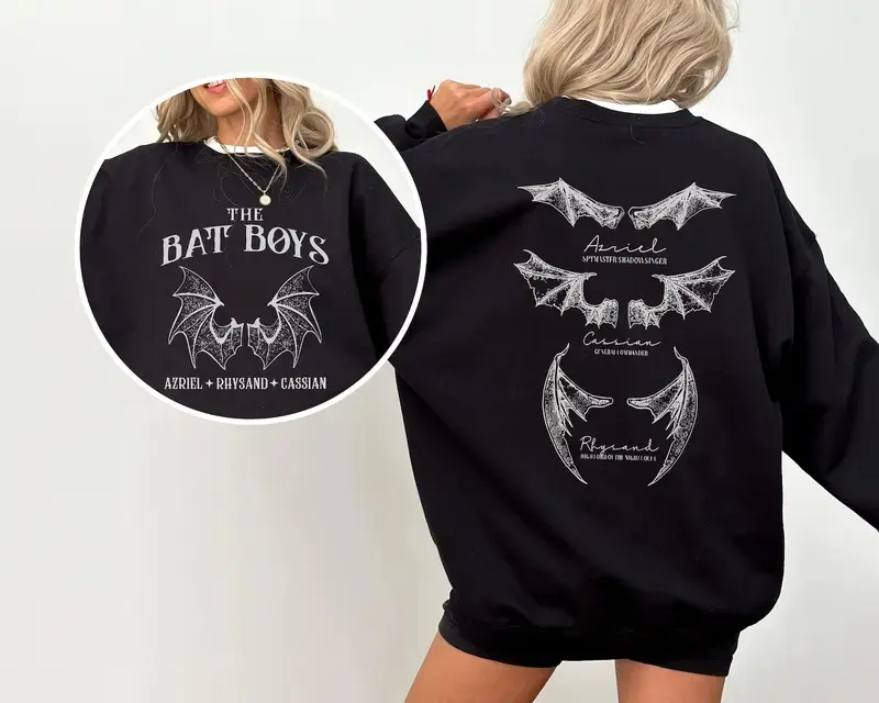 Bat Boys Sweatshirt, ACOTAR Shirt, Night Court Graphic Shirt, Rhysand Cassian Azriel Crewneck, A Court of Thorns and Roses Sweater, Bookish, Fantasy Reader Gift