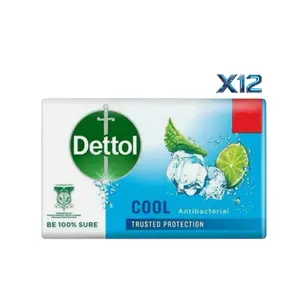 Dettol Antibacterial Soap Bar 100g Pack of 12 Cool Scent - For Everyday Use