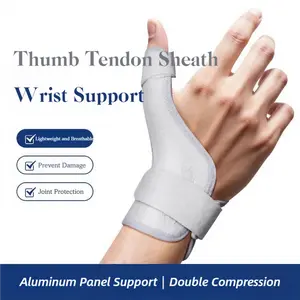 1 Pair Spring-Support Thumb & Wrist Brace with Ergonomic Aluminum Splint, Dual Straps for Thumb and Wrist Compression, Prevents Secondary Injuries – Ideal for Tendonitis, Arthritis, Household Chores, Office Typing and Sports Protection