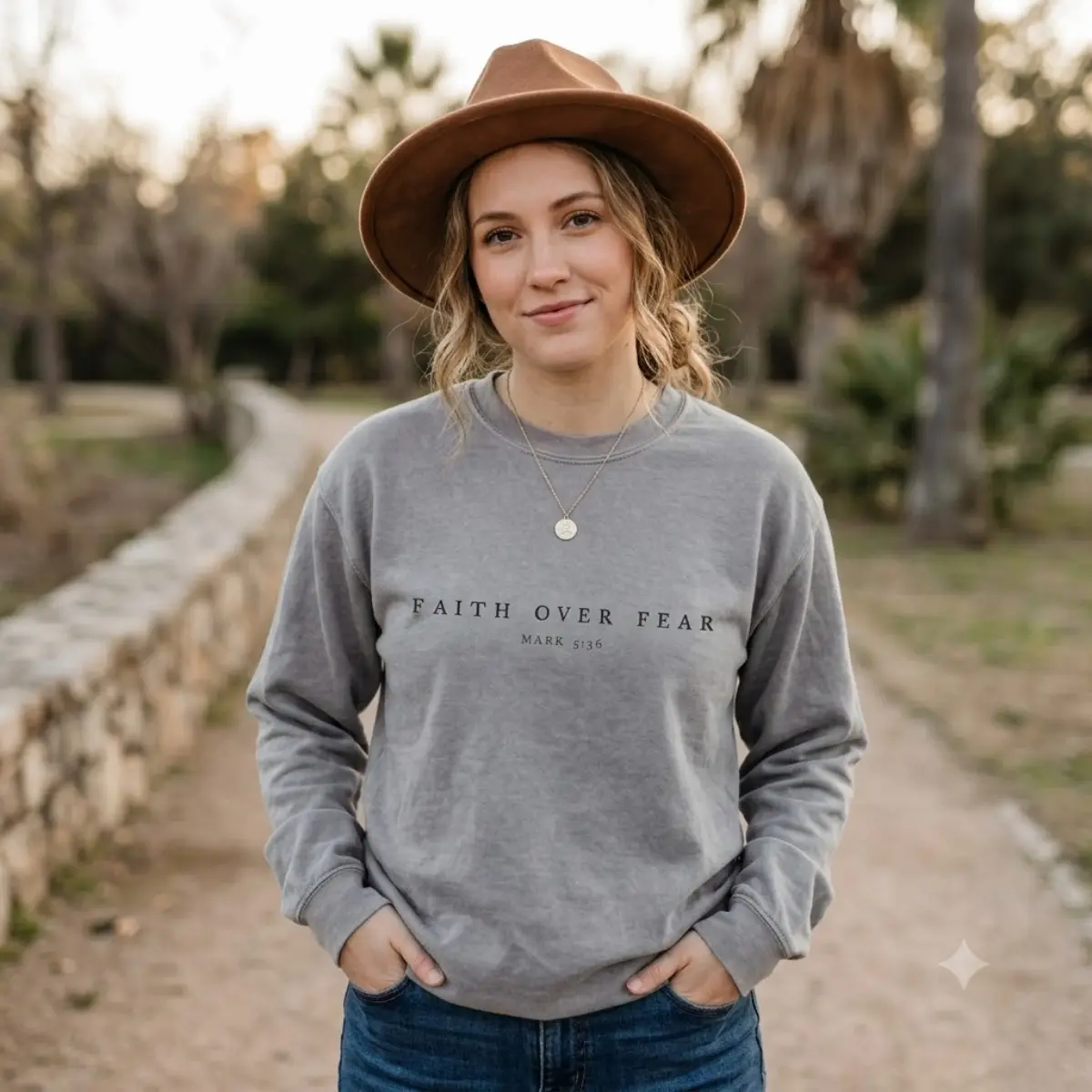 Faith Over Fear Mark 5:36 Sweatshirt Gildan 18000 Mint Green Christian Crewneck Pullover Minimalist Bible Verse Sweater Aesthetic Religious Gift Top