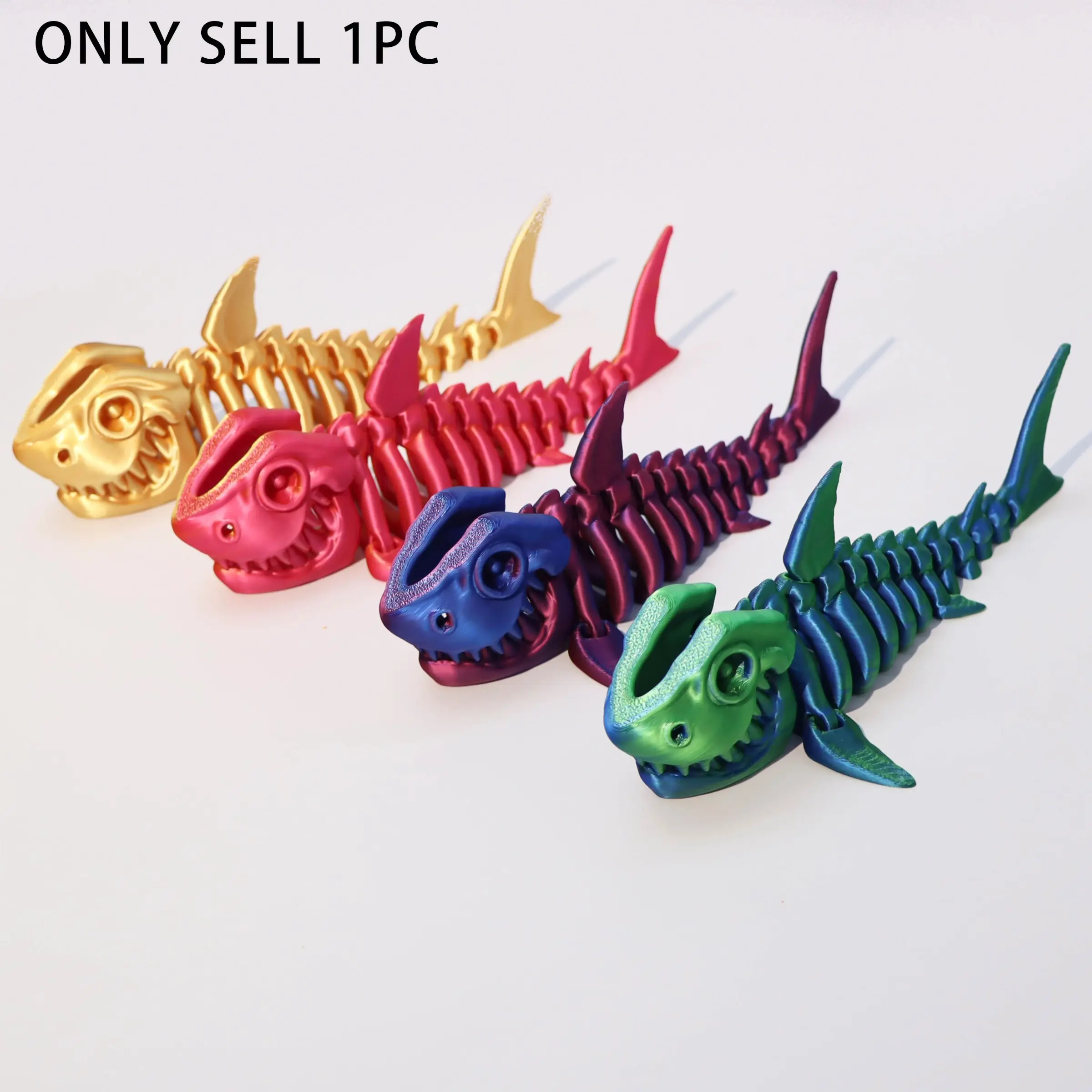 3D Printed Shark-Skeleton Ornament, Decorative Animal Series Figurines, Animal Decorations, 1 Count Creative Shark-Skeleton Decoration, Home Decor for Living Room Bedroom, Figure Decor, Ideal Gift for Marine Life Lovers