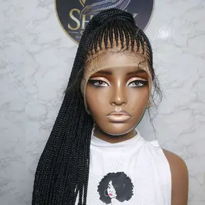 updo Conrow braid in black with combs and adjustable band