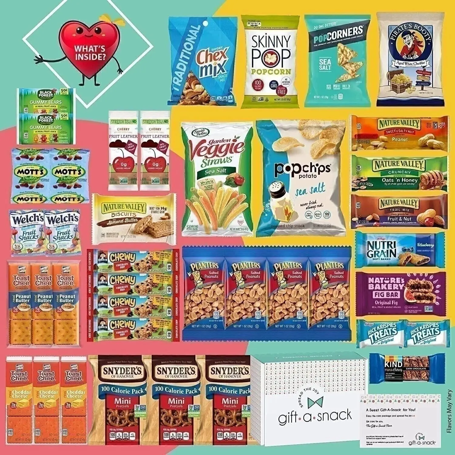 Gift A Snack - Healthy Snack Box Variety Pack Care Package + Greeting Card...