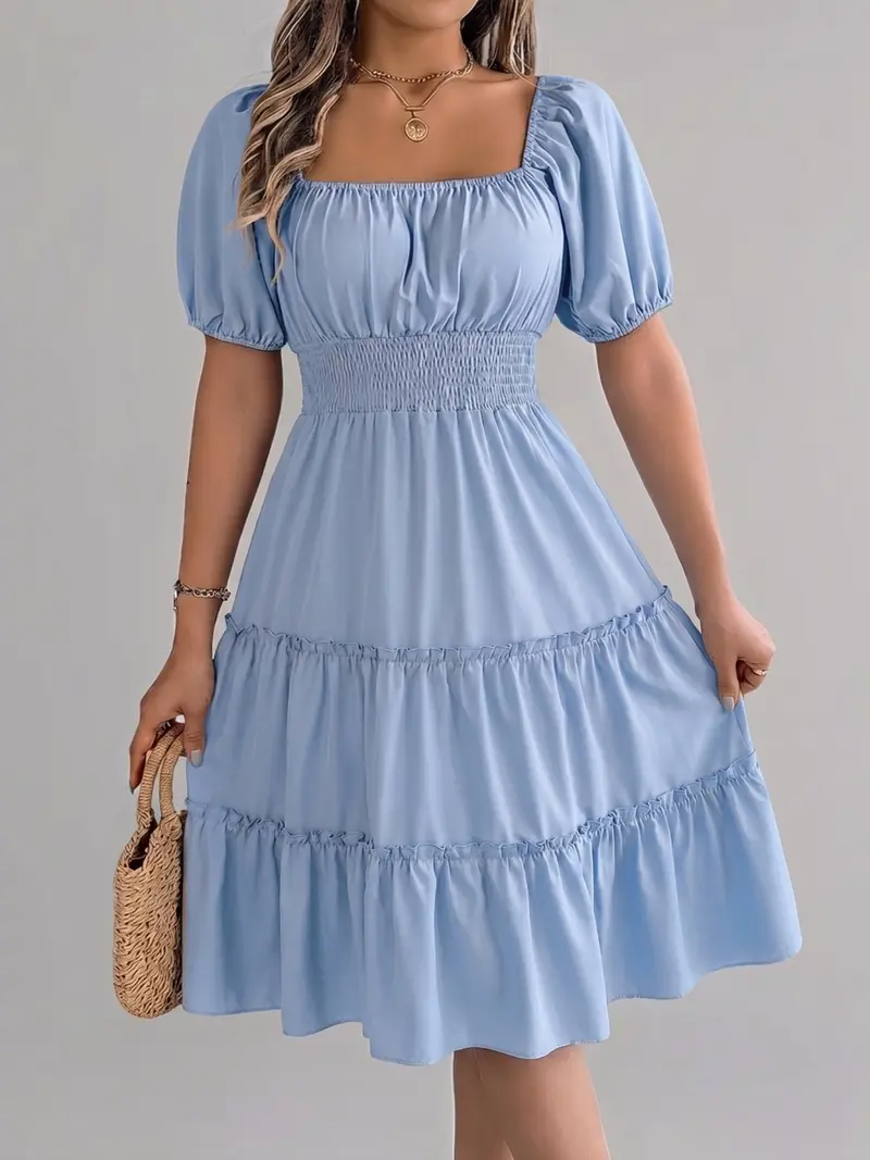 Womans plain ruffle dress - TikTok Shop