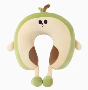 Apple-Shaped Travel Pillow Soft Plush U-Shaped Neck Support for Kids and Adults Comfortable and Portable