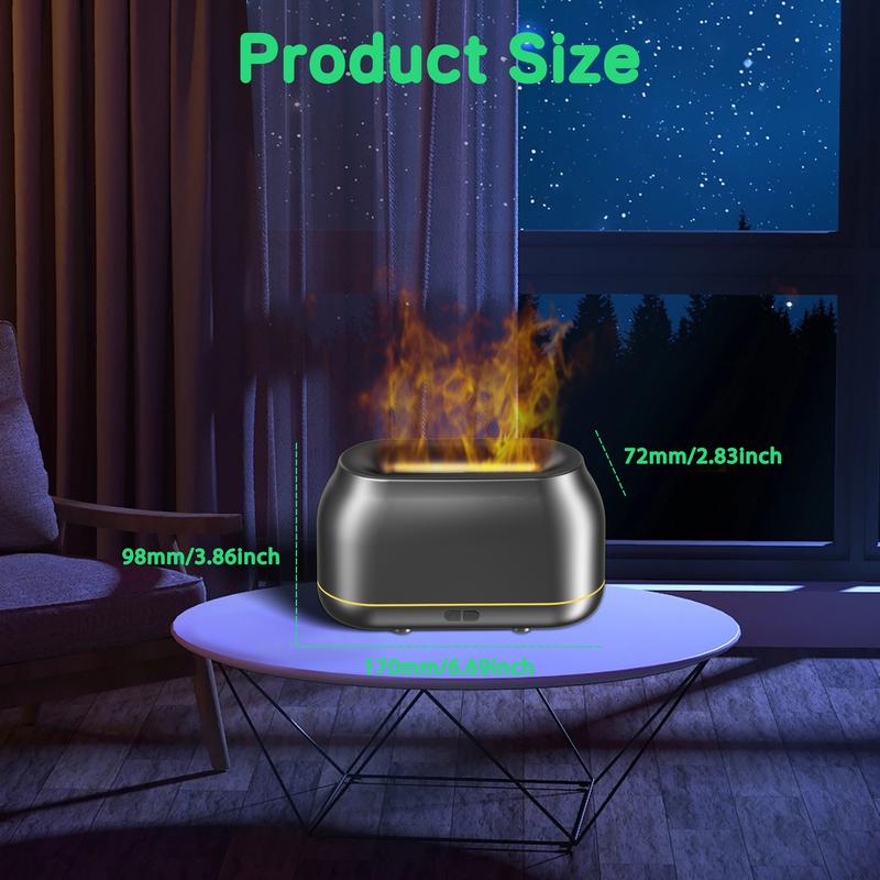 Upgraded 7-Color LED Flame Essential Oil Diffuser, Silent Humidifier with Auto-Off, 160mL Capacity for Home, Office & Yoga Upgraded 7-Color LED Flame Essential Oil Diffuser, Silent Humidifier with Auto-Off, 160mL Capacity for Home, Office & Yoga