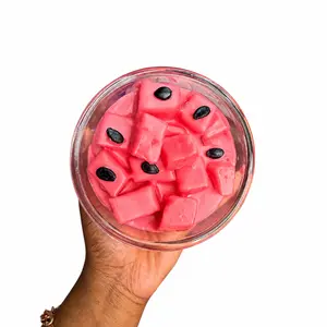 (WICK-LESS) WATERMELON CHUNKS CANDLE (Watermelon scented)