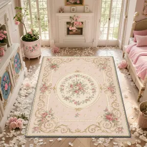 Floral Pattern Rug, Flower Pattern Rugs, Non-slip Soft Floor Mat, Decorative Carpet for Home Living Room Bedroom, Home Decor
