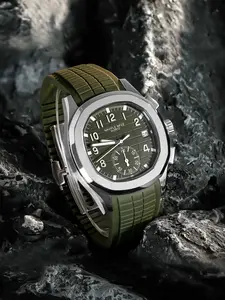 Top Brand NAVIFLZ NFVZ 2025 Direct Sales Men Chronograph Quartz Watch Sports Silicone Rubber 40mm Man Stainless Waterproof Watch Tactical Sport Watch Waterproof Wristwatch