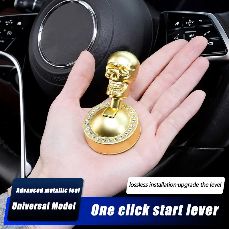 Car Interior Modification Skull One-Button Start Protection Cover, Universal Car Engine Ignition Switch Decorative Cap, Scratch Resistant, Cute Car Accessories, Car Interior Accessory, Aesthetic Car Accessory