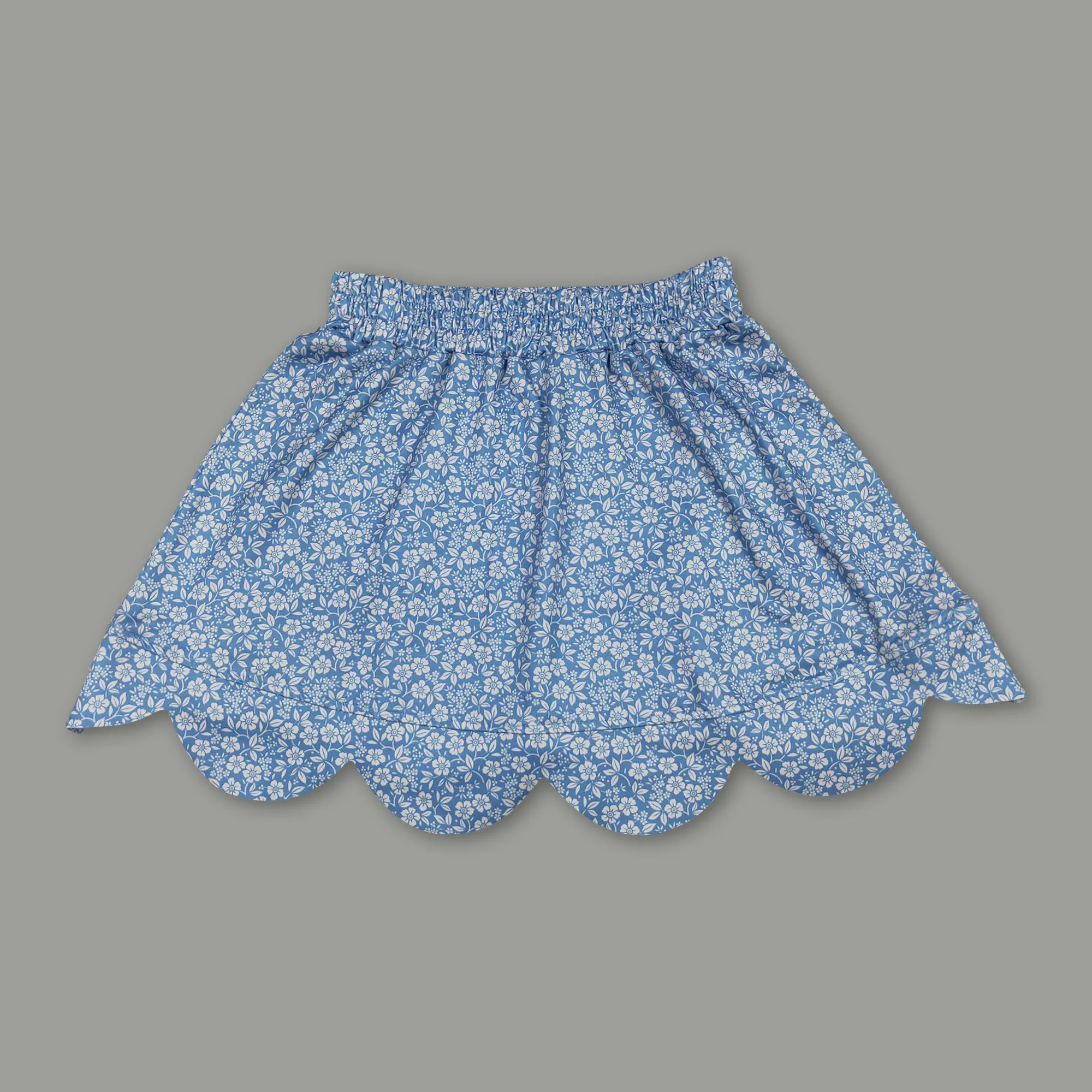 Adorable Baby Girl Floral Skort – Scalloped Hem Shorts Skirt  Toddler Summer Fashion