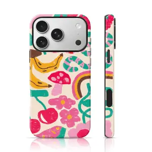 Vibrant Summer Fruit Doodle Design Mobile Phone Case 2 in 1 Case for iPhone 17 Pro Max/16 Pro Max /15Pro Max 15/14/13/12 & Samsung S26 /S25Ultra Trendy Personalized Phone Case