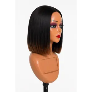 5x5 HD Glueless Mini Bob Wig – Ombre 1B/4 – 100% Human Hair (180% Density)