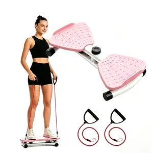 Pink Portable Fitness Trainer with Non-Slip Base and Detachable Resistance Bands for Home or Travel Workouts.Adjustable Split Fitness Trainer with Detachable Resistance Bands for Home Full-Body Toning and Strength Building