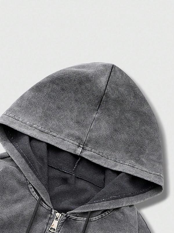 Unisex Street Style Zip Hoodie Jacket, Spring & Fall Thin Cotton Sweatshirt, Xworld Logo Star Pattern, Y2K Campus Hip Hop Fashion