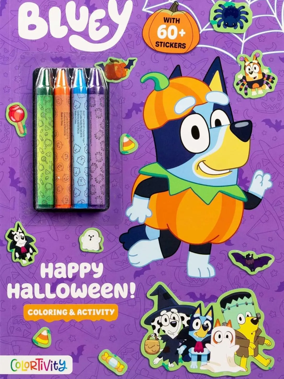 Bluey Colortivity: Happy Halloween! 48-Page Children's Color & Activity Book with Crayons, 48 Pages