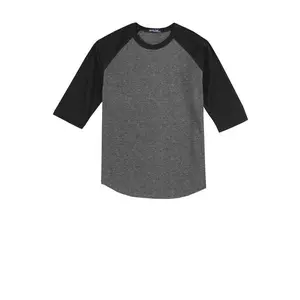 Dark Htr/Black Sport-Tek Adult 3/4 Sleeve T200