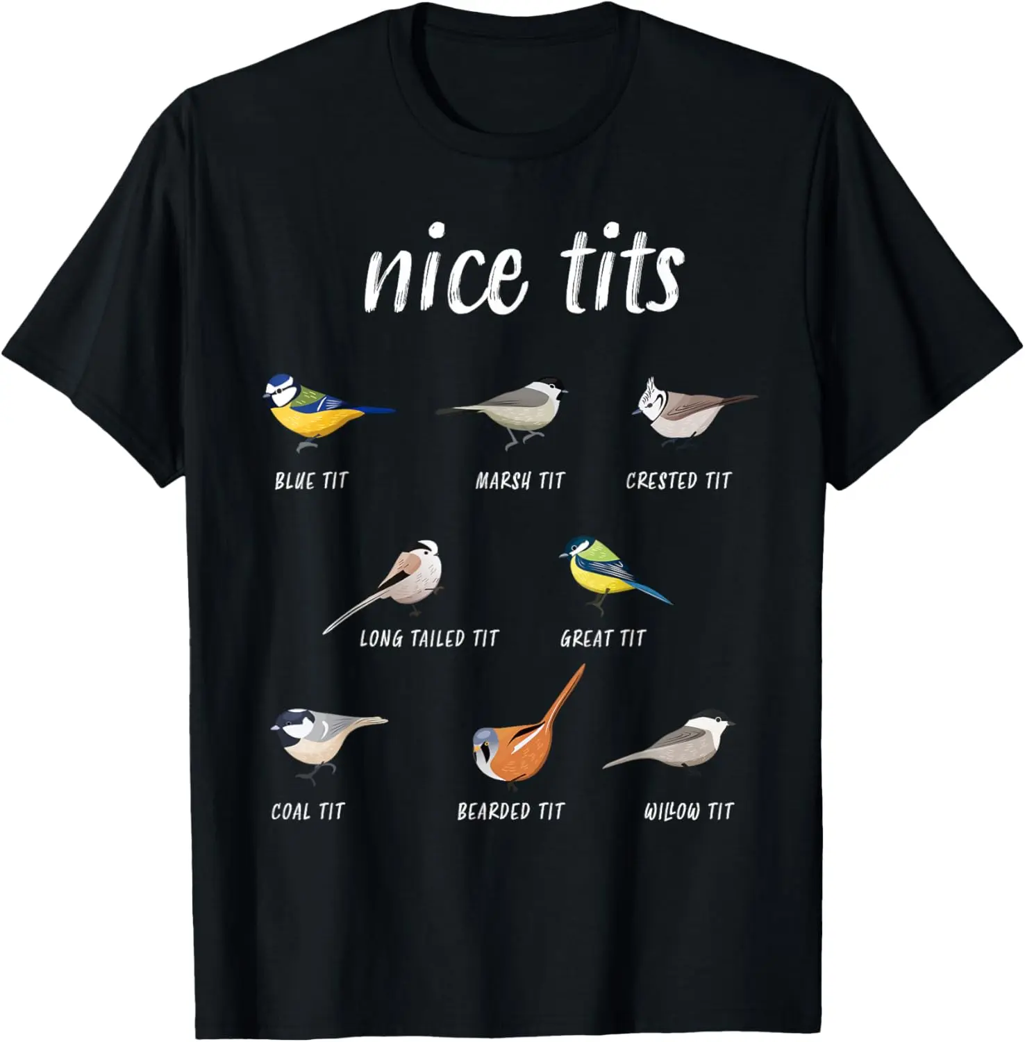 100%cotton Nice-tits funny bird watching gift Birder Men Dad T-Shirt