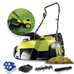 Sun Joe Cordless Scarifier/Dethatcher, Brushless Motor, Batteries, 24V-X2-DTS15 Sun Joe Cordless Scarifier/Dethatcher, Brushless Motor, Batteries, 24V-X2-DTS15