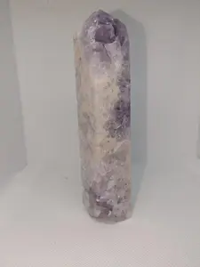 Pink Amethyst Tower | Natural Raw Point & Druzy Base
