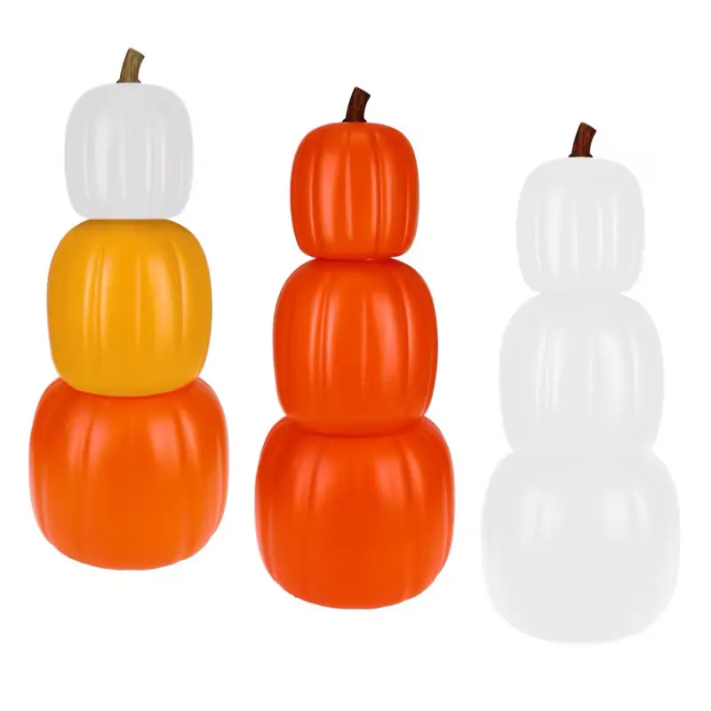 3-Piece 24-Inch Hollow Stacking Pumpkin Halloween Decoration