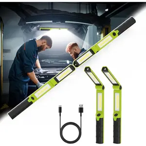 2 PCS Work Light Magnetic,2600ML LED Mechanic Lights, Rechargeable Light, Underhood Light with Hooks for Car Repairing/Garage/Workshop/Emergency/Inspection
