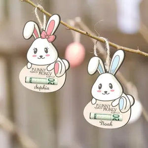 Easter Bunny Money Gift, Personalized Easter Money Holder, Kids Gift Idea, Wooden Rabbit Ornament, Kids Easter Gifts, Easter Basket Ideas 2026, Easter Basket Stuffers for Kids