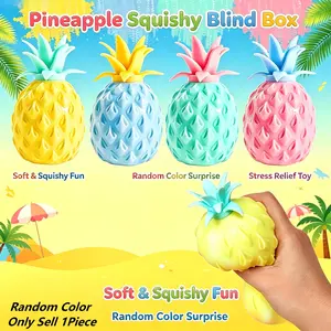Pineapple Stress Relief Squishy Ball Blind Box, Realistic Fruit Stress Toy, Creative Squeezing Toy, Adult Kids Home Office Relaxation Tool