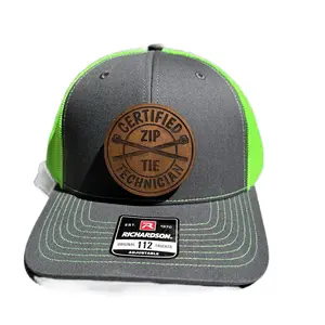 “Certified Zip Tie Technician “ Richardson 112 Genuine leather patch hat