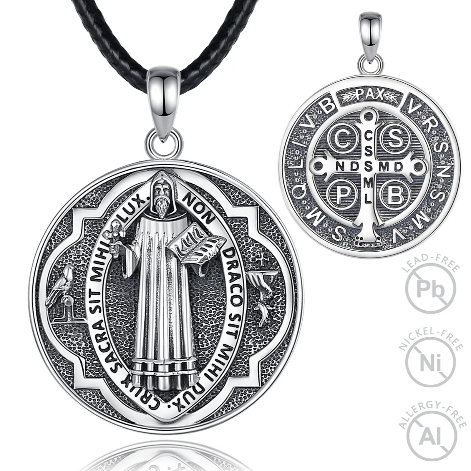 Style 3 Oxidized Round Silver St. Benedict