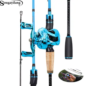 Sougayilang Fishing Rod and Reel Combo, Medium Heavy Fishing Pole with Baitcasting Reel Combo, 2-Count Baitcaster Combo, Outdoor fishing supplies