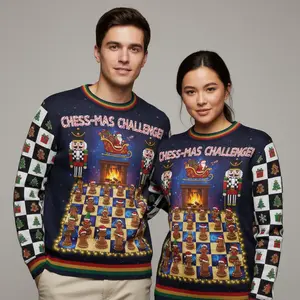 Checkmate Christmas: Santa Sleigh & Chess Board Ugly Sweater