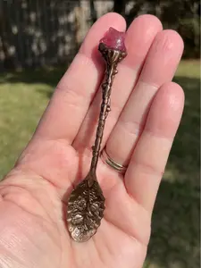 Strawberry Quartz Copper Witchy Spoon