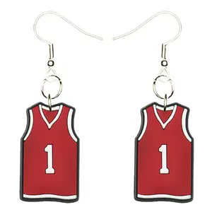 Basketball Earrings Hypoallergenic Silver Plated Fishhooks Yazzle Dazzle Sports Jersey Court Hoop Net Ball