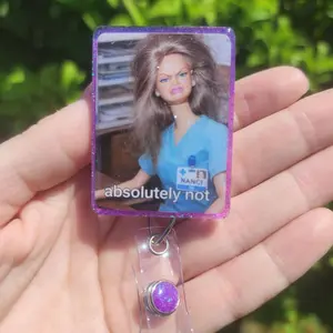 Funny Badge Reel | Cringe Doll WTF | Nurse Badge Reel Funny | ID Badge Holder | Nurse Gift | Nurse Badge Holder | ID Holder | Cute Badge