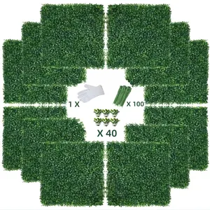 12 PCS 24"x16" Artificial Boxwood Panels, Boxwood Hedge Wall Panels, Artificial Grass Backdrop Wall 2", Privacy Hedge Screen UV Protected for Outdoor Indoor Garden Fence Backyard