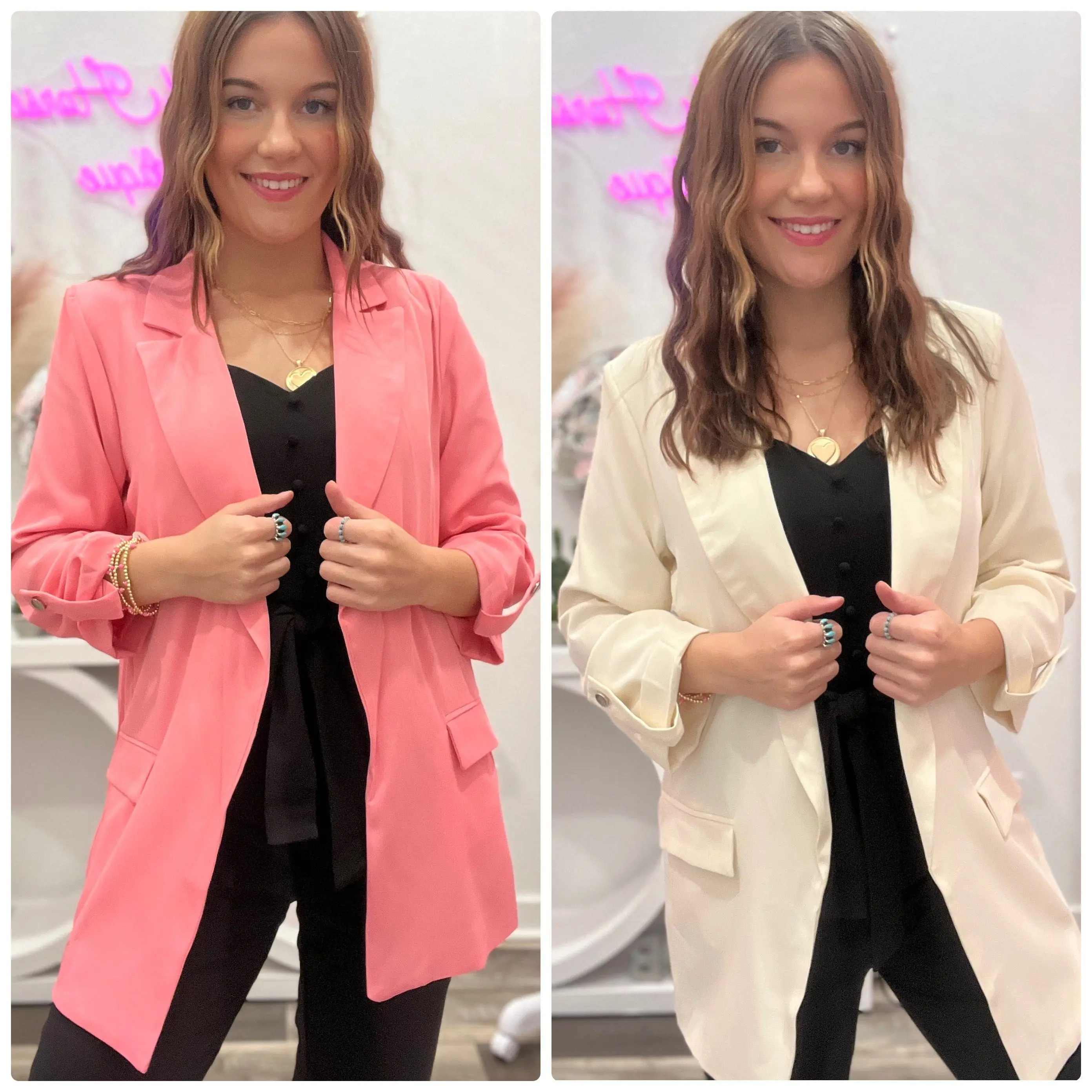 Raelynn Blazer Pink Or Ivory
