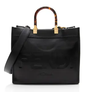 Pre-owned FENDI Leather Tote Bags Sunshine Medium Shopper Tote