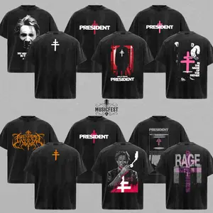 [COLLECTION] President Band T-Shirt Collection, Gothic Cross Graphic Tee, Retro Deathcore Style Shirt, Dark Religious Metal Inspired Shirts, Vintage Heavy Cotton Band Tee, Gift for Metal Music Lovers, Alternative Merch for Men & Women