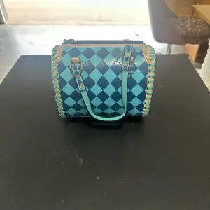 MINI Speedy Bag Blue/Cyan Checkered Pattern for Women
