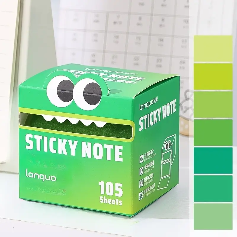 105 Sheets Pearlescent Clear Pull-Out Sticky Notes, Self-Adhesive Memo Pads, Tearable Pages, Office Supplies, Ideal for School, Office & Desk Organization, Compatible with Color-Coded Refills, High Viscosity Index Tabs for Students to Mark Error Questio