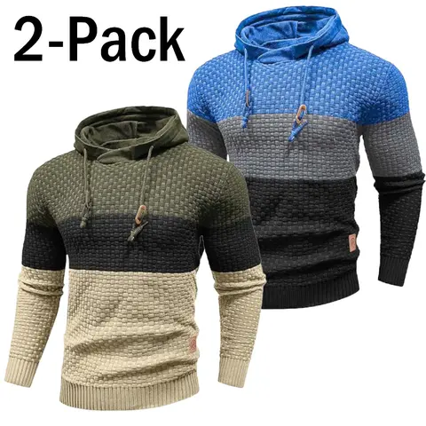 Zaitun Men's Hooded Sweatshirt - Tricolor, Long Sleeve, Slim Fit, Polyester Textured Woven Smart Fabric, Stretchable, Breathable Lightweight Hoodie, Casual Pullover, Quick-On Hood, S~3XL, Machine Wash, Ideal for Black Friday, Christmas Gift