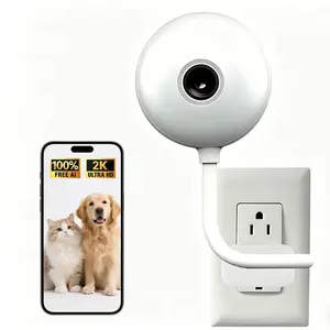 USB AI HD Camera With Emotion Detection & 911 Calling -2K Full HD with Tuya APP ,Two-Way Talk, Baby Monitor, Pet Camera, Full Color Night Vision, Voice calls, Live Streaming, Video Recoring, Smart home Security, Feeder Surveillance